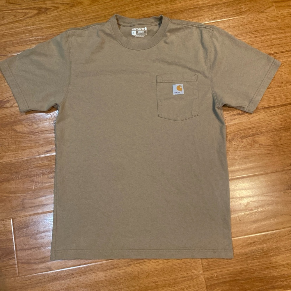 Carhartt K87 Loose Fit Pocket T-Shirt – Tan/Khaki – Size Small (Fits Like Large)